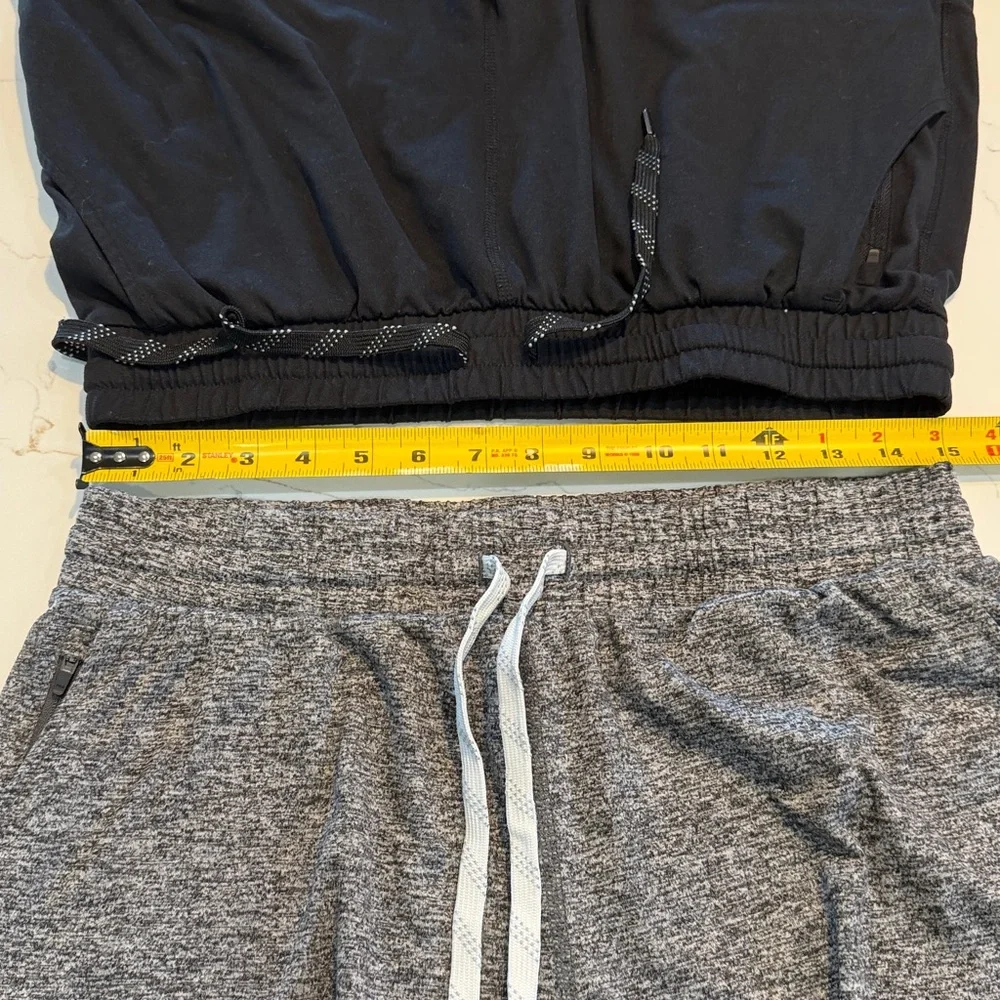 Women's Active Drawstring Shorts - Gray & Black - Picture 2 of 9